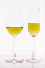 Glass on white background