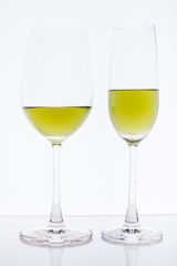 Glass Wine on white background