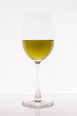 Glass Wine on white background