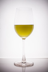 Glass Wine on white background