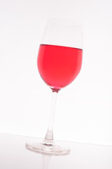 Glass on white background