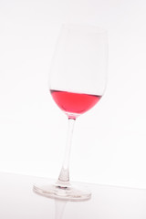 Glass on white background