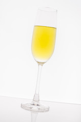 Glass on white background