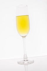 Glass on white background