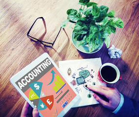Naklejka premium Accounting Investment Expenditures Revenue Data Report Concept