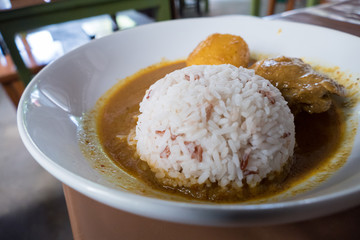 brown rice with chicken curry soup