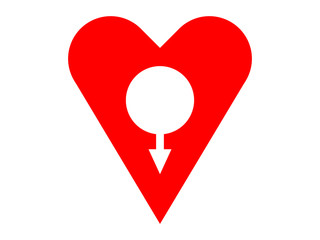 Symbol of the male heart on the white background