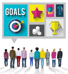 Goals Achievement Successful Winner Target Concept