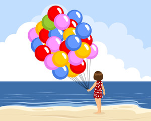 Girl with balloons