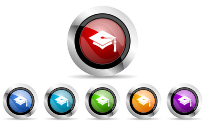  graduation vector icons set