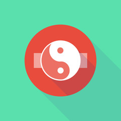 Long shadow do not enter icon with a ying yang