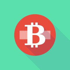 Obraz premium Long shadow do not enter icon with a bit coin sign