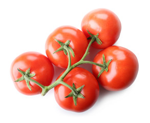 Bunch of fresh tomatoes isolated on white