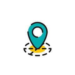Color line icon for flat design. Map tag