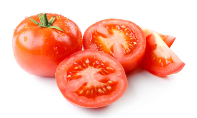 Sliced tomato isolated on white