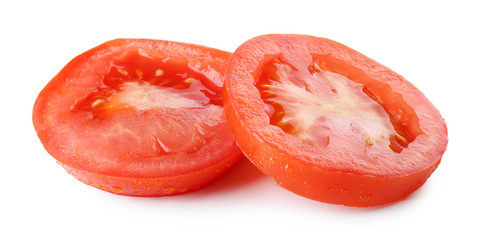 Sliced cherry tomato isolated on white