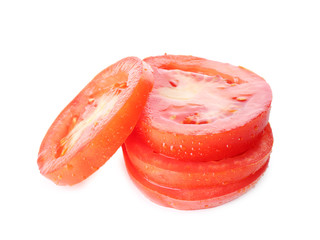 Sliced cherry tomato isolated on white