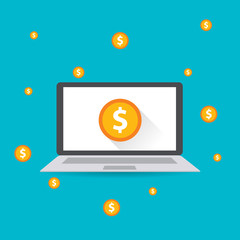 On-line banking services, Payment system, Flat design Vector illustrations.