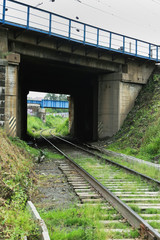 Fototapeta na wymiar Landscape with railroad tracks