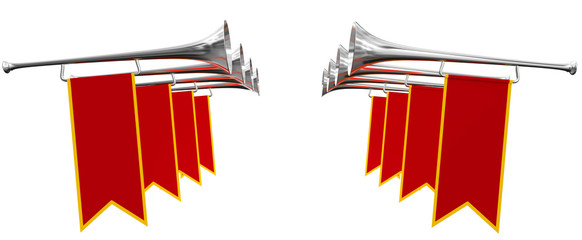 3d silberne Trompeten © fotomek