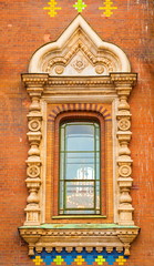 Beautiful elegant window in the old Russian style