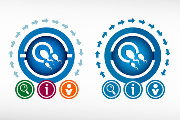 Sperms and egg icon and creative design elements