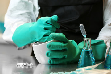 Chemist working in drug laboratory