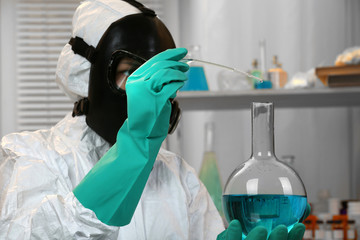Chemist working in drug laboratory