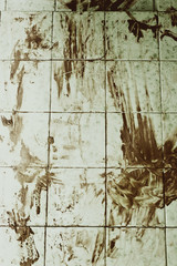 Bloodied dirty floor