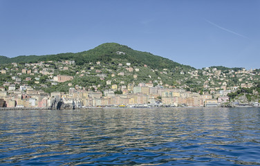 View of the harbor of Camogli