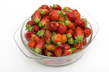 strawberries on the white background