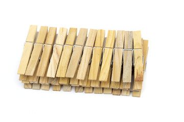 clothespin on the white background