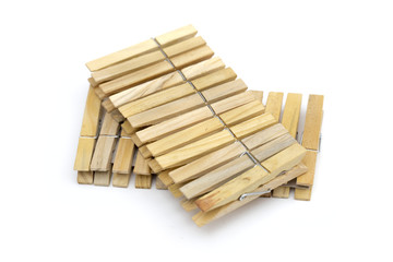 clothespin on the white background