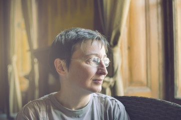 Portrait of a young woman indoor