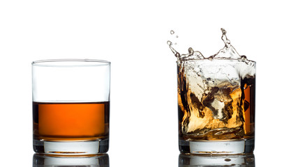 whisky splash isolated on a white background