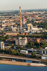 Obraz premium Wroclaw, Poland - June 17, 2015: Aerial view of Wroclaw city