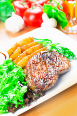 Steak with fries