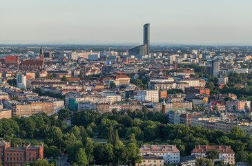 Wroclaw, Poland - June 17, 2015: Aerial view of Wroclaw city