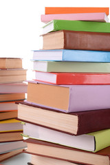 Heap of books close up