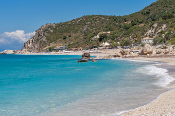 Fototapeta na wymiar Kathisma beach at the island of Lefkada in Greece