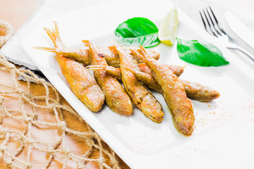 Fried surmullet