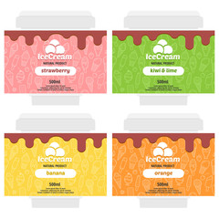 Vector fruit ice cream package design