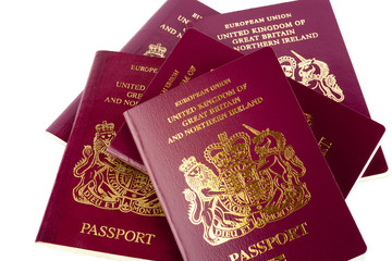 Passports on White Background