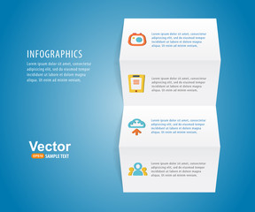 Infographics paper with icons for business presentation