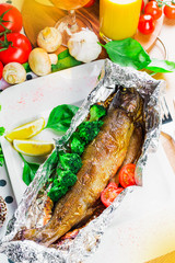 Baked fish in foil