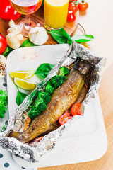 Baked fish in foil