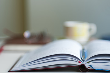 Open Notebook Blurred Background