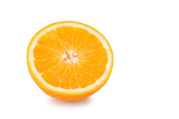 slice orange isolated on white