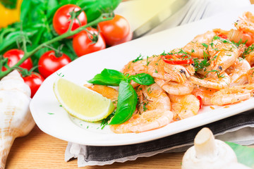 Boiled prawns