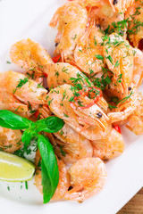 Boiled prawns